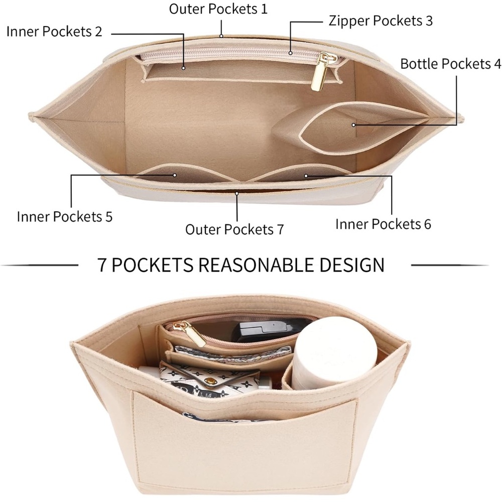Beige Multi-Pocket Organizer